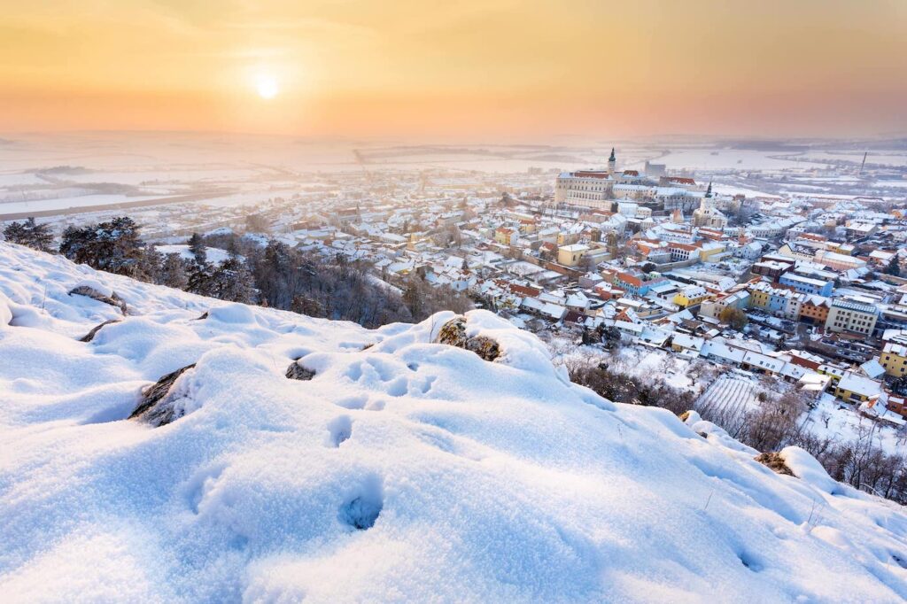 Zima nad Mikulovem, Mikulov, obraz krajiny jižní Moravy